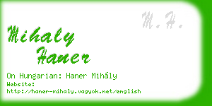 mihaly haner business card